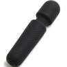 Minimasajeador Armony YourMagic negro de silicona, de perfil con la cabeza arriba