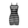 Minivestido de Rejilla con Franjas Negro Subblime, la prenda sola, de frente