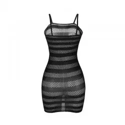 Subblime - h31021 bodystocking de rejilla con franjas negro talla única