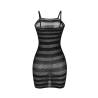 Minivestido de Rejilla con Franjas Negro Subblime, la prenda sola, de espaldas