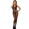 Bodystocking con Gargantilla y Encaje Subblime, de frente con la mano en la cadera