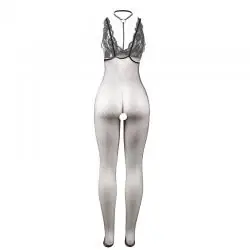 Subblime - h3249 bodystocking crotchless de rejilla transparente negro talla única