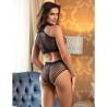Subblime - h3499 bodystocking conjunto de rejilla con brillantes negro talla única - 6