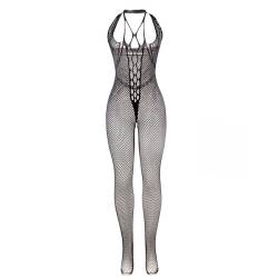 Subblime - 951788 bodystocking largo de rejilla tirantes en pecho y espalda negro talla única - 3