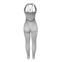 Subblime - 951788 bodystocking largo de rejilla tirantes en pecho y espalda negro talla única - 4