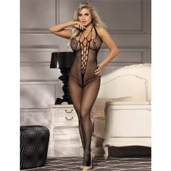 Subblime - 951788 bodystocking largo de rejilla tirantes en pecho y espalda negro talla única - 6