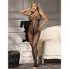 Bodystocking negro de rejilla Subblime en un dormitorio