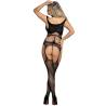 Subblime - 951900 bodystocking crotchless de rejilla con copa y hombros abiertos negro talla única - 2