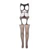 Subblime - 951900 bodystocking crotchless de rejilla con copa y hombros abiertos negro talla única - 3