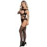 Subblime - 951900 bodystocking crotchless de rejilla con copa y hombros abiertos negro talla única - 5