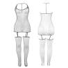 Bodystocking Brillante con Medias Subblime, la prenda sola, de frente y de espaldas