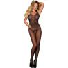 Bodystocking Floral Negro Abierto Subblime, de tres cuartos