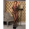 Bodystocking Floral Negro Abierto Subblime, de lado en interior
