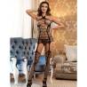 Bodystocking Halter Rejilla Grande Subblime, de frente en interior