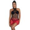 Subblime - 952242 bodystocking de rejilla elstico degradado rojo y negro talla única - 5
