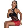 Subblime - 952242 bodystocking de rejilla elstico degradado rojo y negro talla única - 6