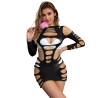 Subblime - 952266 bodystocking de rejilla elstico manga larga negro talla única - 3