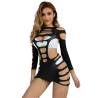 Subblime - 952266 bodystocking de rejilla elstico manga larga negro talla única - 6