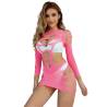 Subblime - 952273 bodystocking de rejilla elstico manga larga rosa talla única - 1