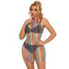 Subblime - 952341 bodystocking de rejilla arcoiris talla única - 1