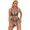 Subblime - 952341 bodystocking de rejilla arcoiris talla única - 2