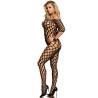 Bodystocking Hombros al Aire Negro Subblime, de lado