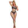 Subblime - 952358 bodystocking de rejilla cuello halter arcoiris talla única - 1