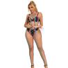 Subblime - 952358 bodystocking de rejilla cuello halter arcoiris talla única - 2