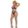 Subblime - 952358 bodystocking de rejilla cuello halter arcoiris talla única - 3