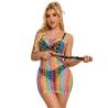 Subblime - 952365 bodystocking de rejilla hombros descubiertos arcoiris talla única - 1