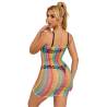 Subblime - 952365 bodystocking de rejilla hombros descubiertos arcoiris talla única - 2