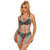 Subblime - 952365 bodystocking de rejilla hombros descubiertos arcoiris talla única - 3