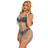 Subblime - 952365 bodystocking de rejilla hombros descubiertos arcoiris talla única - 4