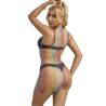 Subblime - 952433 bodystocking de rejilla sin mangas con cuello alto arcoiris talla única - 2