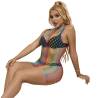Subblime - 952433 bodystocking de rejilla sin mangas con cuello alto arcoiris talla única - 3