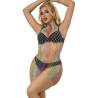 Subblime - 952433 bodystocking de rejilla sin mangas con cuello alto arcoiris talla única - 6