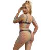 Subblime - 952440 bodystocking de rejilla 2 piezas manga larga arcoiris talla única - 2