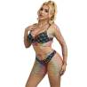 Subblime - 952440 bodystocking de rejilla 2 piezas manga larga arcoiris talla única - 3