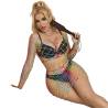 Subblime - 952440 bodystocking de rejilla 2 piezas manga larga arcoiris talla única - 4