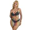 Subblime - 952440 bodystocking de rejilla 2 piezas manga larga arcoiris talla única - 5