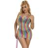 Subblime - 952457 bodystocking de rejilla sin mangas con hombros descubiertos arcoiris talla única - 4