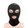 Pasamontañas con ojos y boca Fetish & Fashion en negro, puesto sobre un maniquí