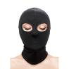 Pasamontañas con ojos Fetish & Fashion en negro, puesto sobre un maniquí