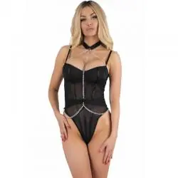 Livco corsetti fashion - rubika lc xg079 body con gargantilla negro s