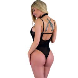 Body con gargantilla Livco Corsetti Rubika, espalda abierta de lado