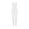 Bodystocking Blanco con Lazos Abierto Subblime, en blanco, la prenda sola, de frente