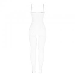 Subblime - 951740 bodystocking crotchless de rejilla con lazos blanco talla única