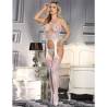 Bodystocking blanco con medias Subblime en un dormitorio