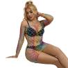 Subblime - 952426 bodystocking de rejilla manga larga arcoiris talla única - 2