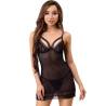 Chemise Livco Corsetti Tiana negra con tanga, talla S/M